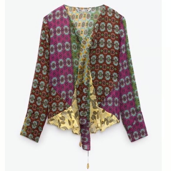 Zara Printed Blouse - Picture 1 of 5
